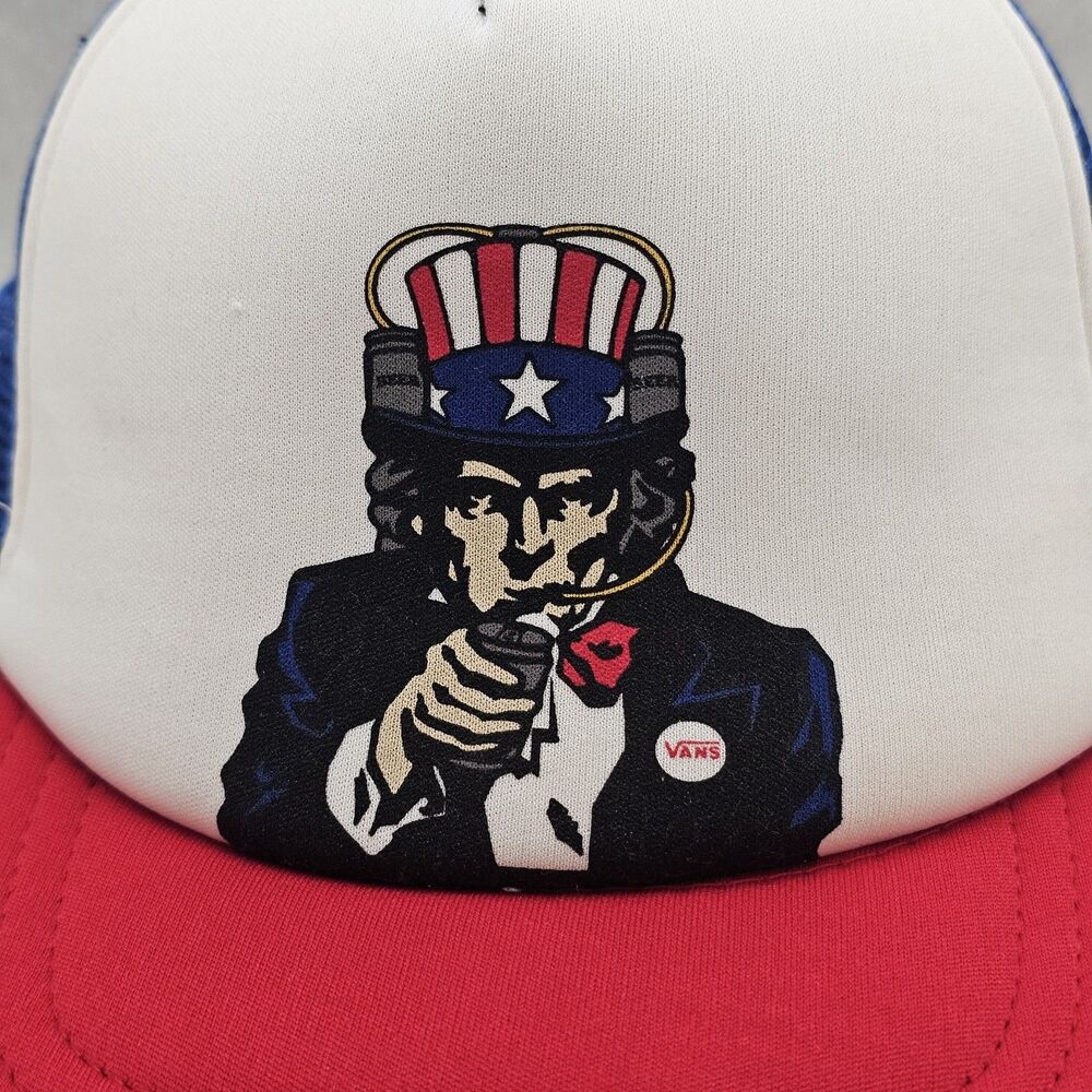 Vans Uncle Sam Off The Wall Beer Mesh Foam Snap Back Trucker Hat - Picture 2 of 6